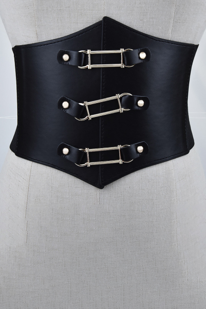 Alloy Geometric Buckle Girdle-Black1-Hayhty.All Rights Reserved.
