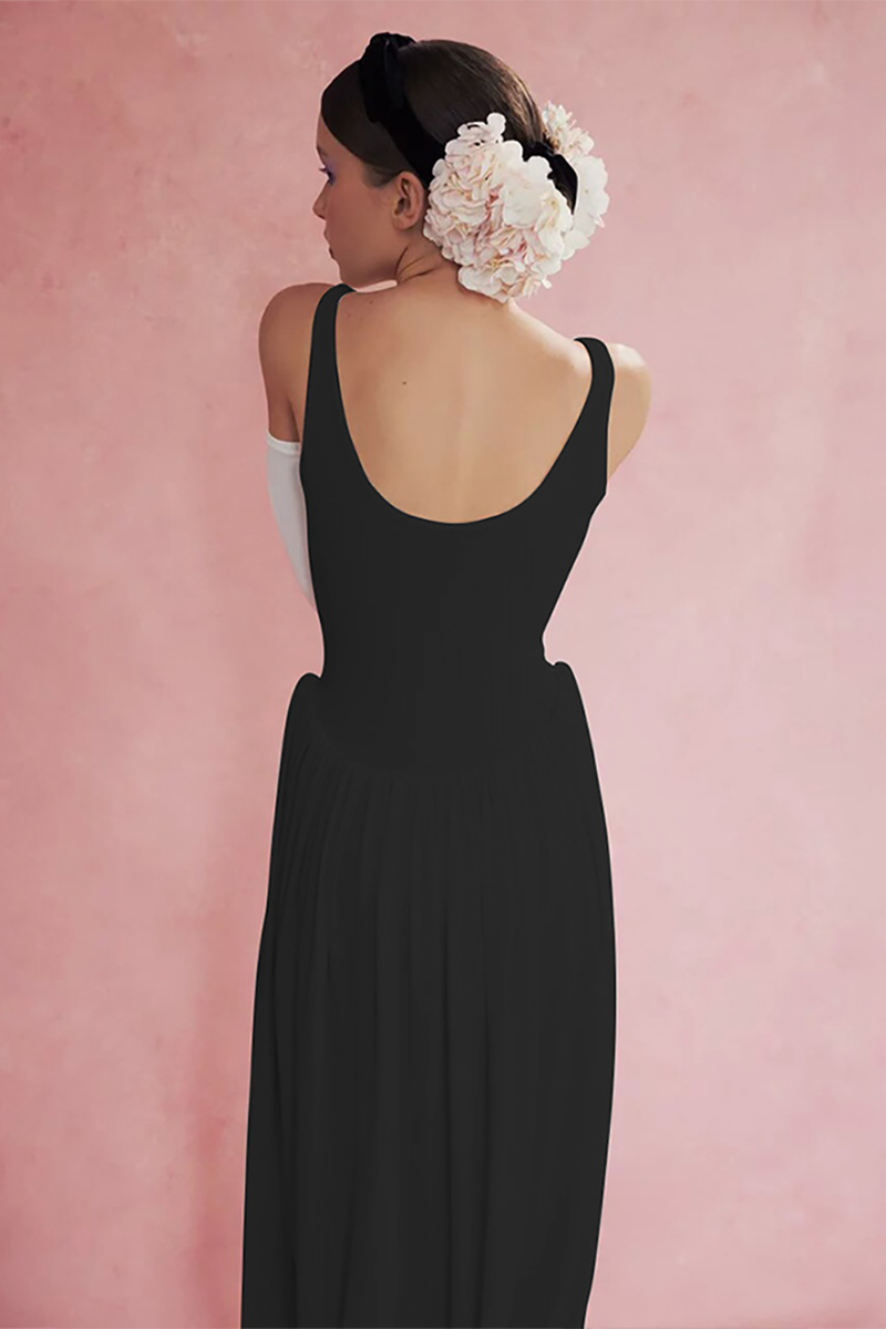 U Neck Cinch Waist High Slit Ruched Maxi Tank Dresses-White-Hayhty.All Rights Reserved.