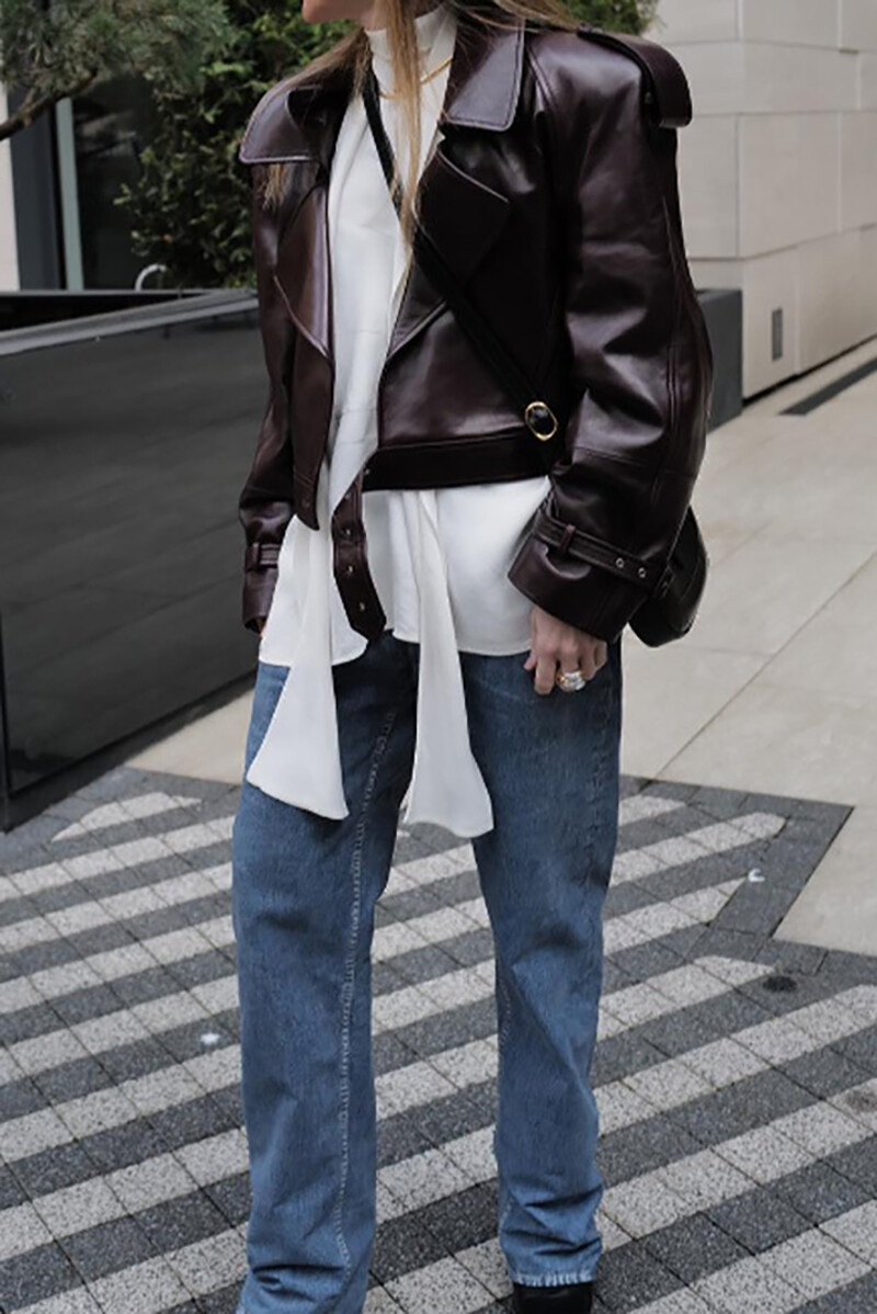 Notch Collar Long Sleeve PU Leather Crop Jacket-Burgundy-Hayhty.All Rights Reserved.