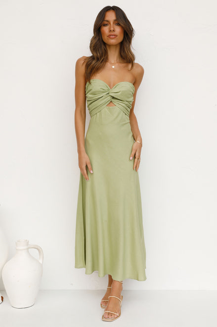 Strapless Backless Vacation Maxi Dresses - Green-Hayhty.All Rights Reserved.