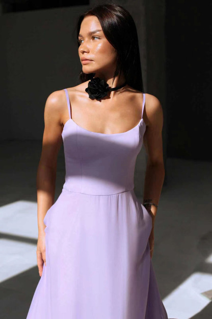 Cami Ruffle Hem Formal Party Bridesmaid A-Line Maxi Dress-Hayhty.All Rights Reserved.