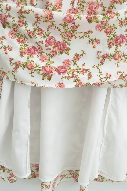 Tied Up Lace Up Floral Print Slit A-Line Vacation Slip Midi Dress-Hayhty.All Rights Reserved.