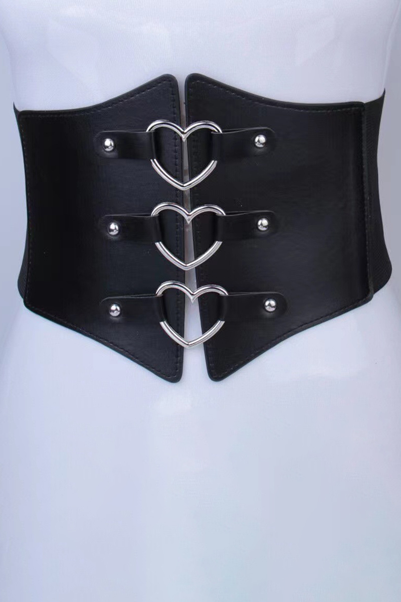 Alloy Geometric Buckle Girdle-Black1-Hayhty.All Rights Reserved.
