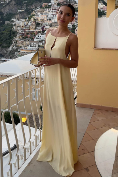 Cutout Spaghetti Strap Open Back Loose Fit Sleeveless Maxi Dresses-Beige-Hayhty.All Rights Reserved.