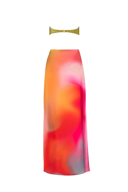 Strapless Cutout Gradient Color Backless Maxi Dresses-Red-Hayhty.All Rights Reserved.