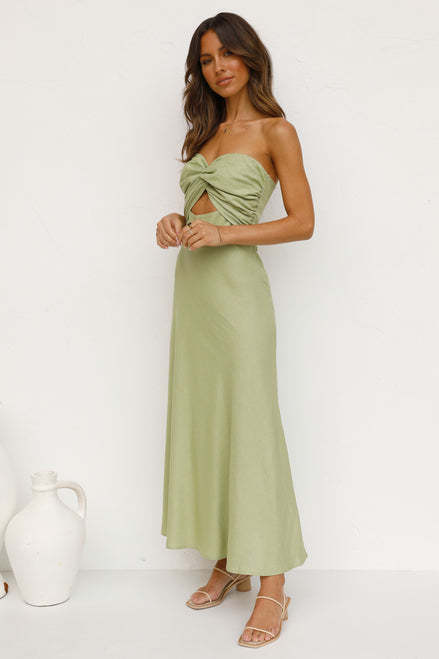 Strapless Backless Vacation Maxi Dresses - Green-Hayhty.All Rights Reserved.