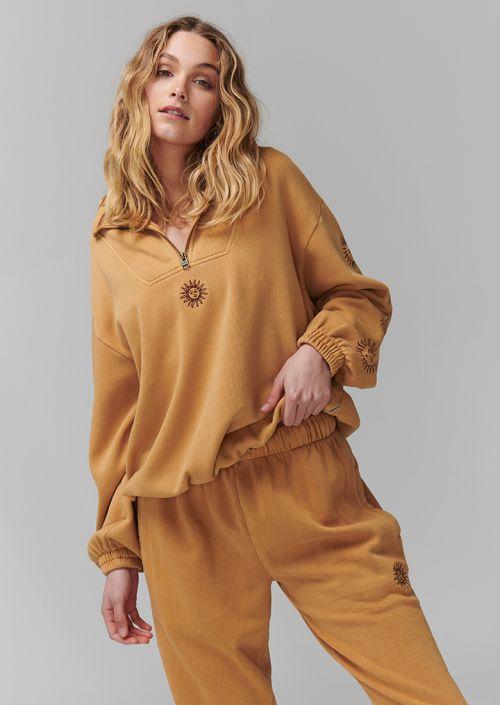Embroidered Hoodie Pant Set Tracksuit - Yellow-Hayhty.All Rights Reserved.