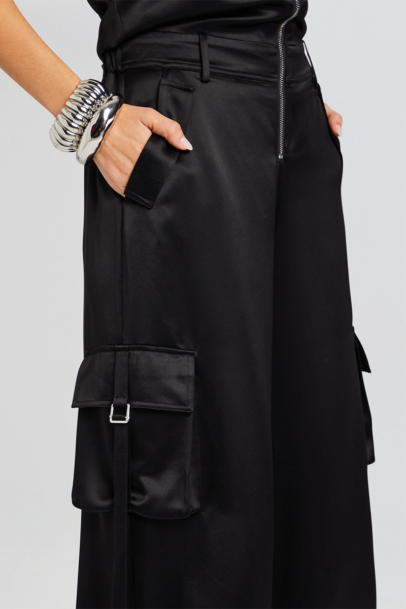 Front Zipper Pockets Wide Leg Strapless Jumpsuit-Black-Hayhty.All Rights Reserved.