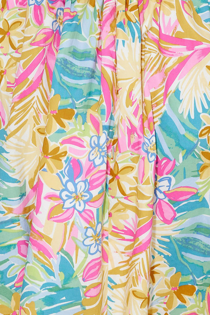 Multicolor Print Puff Sleeve V Neck Tie-Up Backless Mini Dresses-Hayhty.All Rights Reserved.