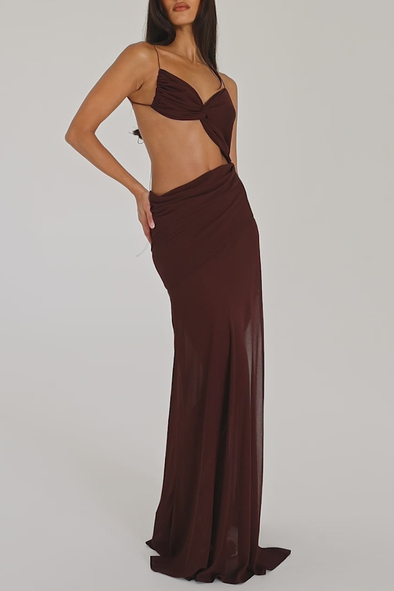 Backless See Through Cut Out Tied Up Party Maxi Dresses-Blue-Hayhty.All Rights Reserved.