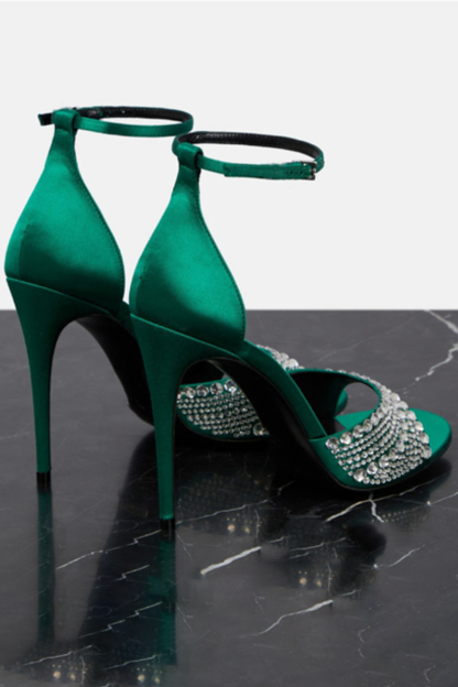 Peep-Toe Rhinestone Decor Ankle Strap Stiletto Heels-Fuchsia-Hayhty.All Rights Reserved.