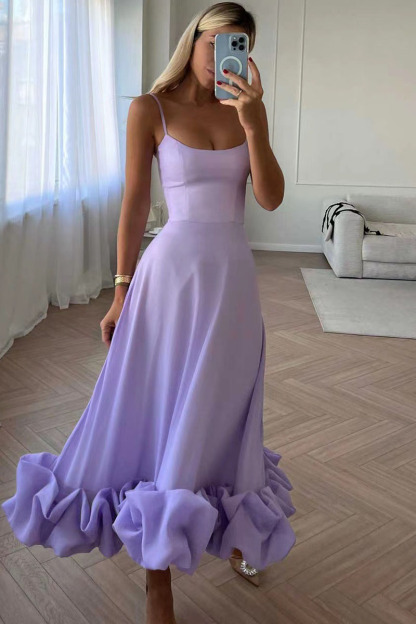 Cami Ruffle Hem Formal Party Bridesmaid A-Line Maxi Dress-Hayhty.All Rights Reserved.