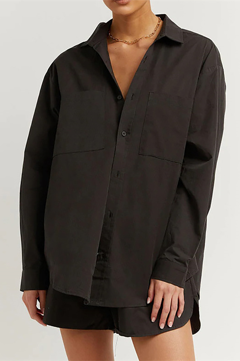 Long Sleeve Blouses Cami Crop Top 3pcs Shorts Set-Hayhty.All Rights Reserved.