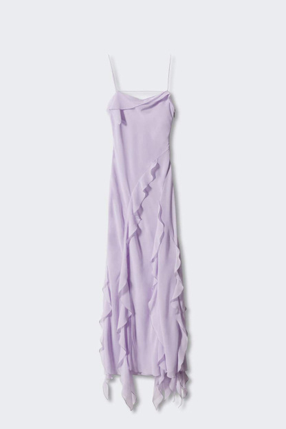 Cami Irregular Neck Ruffle Backless Tied Up Slit Tulle Formal Party Maxi Dress-Hayhty.All Rights Reserved.