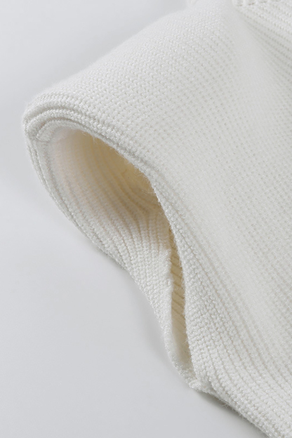 Higher Neckline Knit Sleeveless Vest-Hayhty.All Rights Reserved.