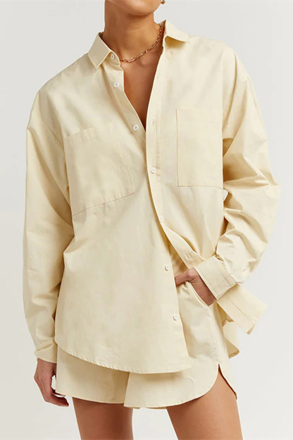 Long Sleeve Blouses Cami Crop Top 3pcs Shorts Set-Hayhty.All Rights Reserved.