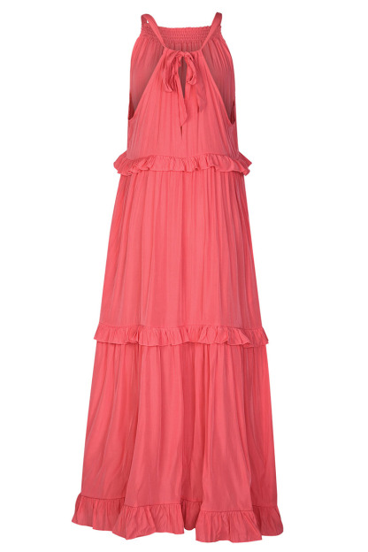 Ruffled Tiered Sleeveless Irregular Vacation Maxi Dresses-Hayhty.All Rights Reserved.