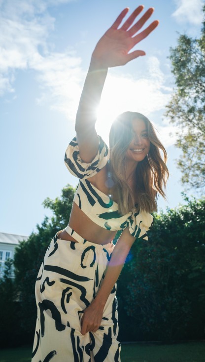 Doodle Printed Off-shoulder Maxi Dress Matching Set-Hayhty.All Rights Reserved.
