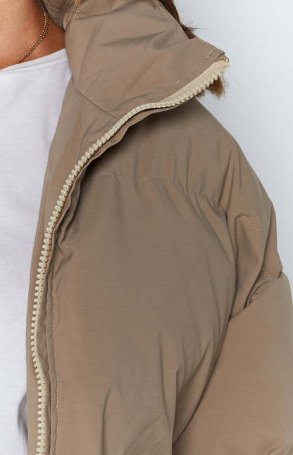 Long Sleeve Zip Puffer Jacket-Hayhty.All Rights Reserved.