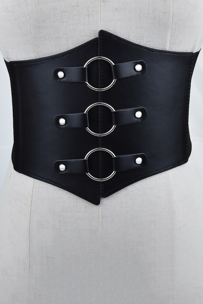 Alloy Geometric Buckle Girdle-Black1-Hayhty.All Rights Reserved.