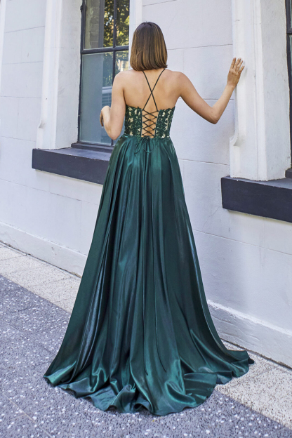 Lace Embroidery Crossover Strap Gown Maxi Dresses-Hayhty.All Rights Reserved.