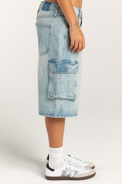 Low-Rise Wide Leg Pockets Casual Denim Fifth Pants-LightBlue-Hayhty.All Rights Reserved.