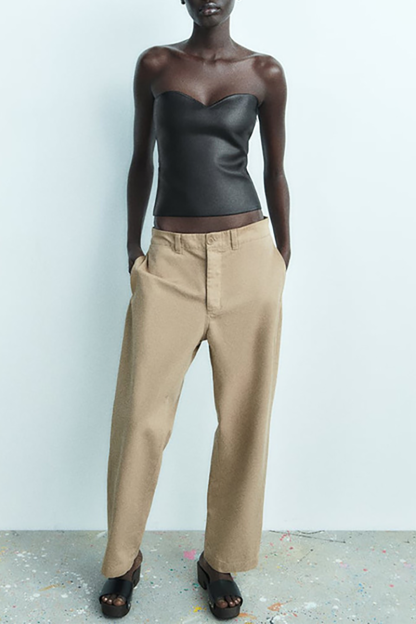 Sheen Metallic Finish Sweetheart Neckline Strapless Crop Top-Gold-Hayhty.All Rights Reserved.