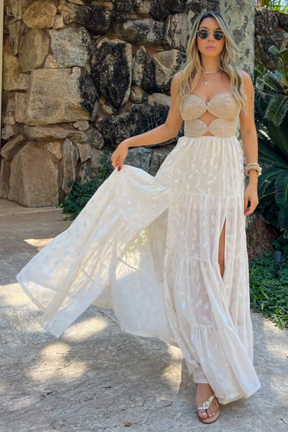 Braided Chest A-Line Side Slit Flowy Maxi Strappy Dresses-Beige-Hayhty.All Rights Reserved.