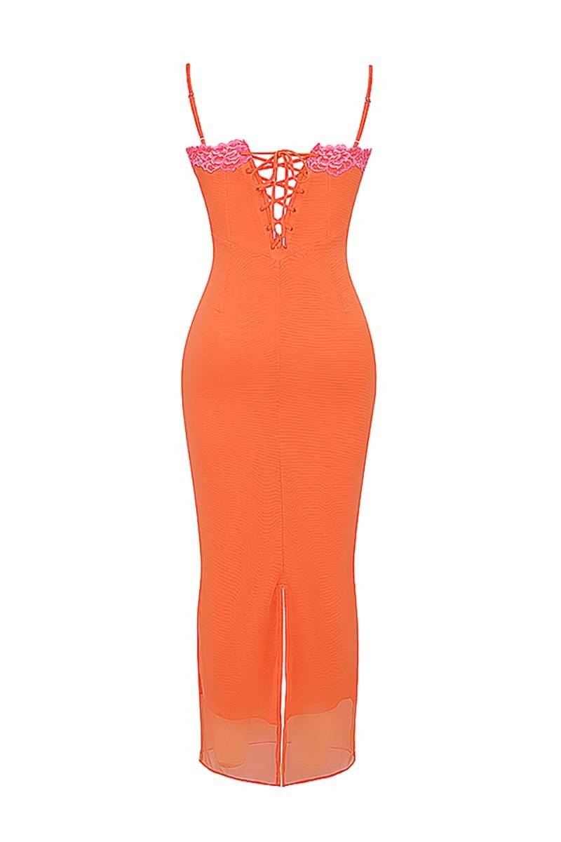 Mesh Floral Patchwork Corset Cami Bodycon Slit Maxi Dresses-Hayhty.All Rights Reserved.