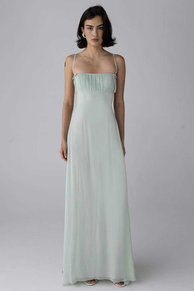 Boat Neckline Tie Up Open Back Slip Maxi Dresses-Green-Hayhty.All Rights Reserved.