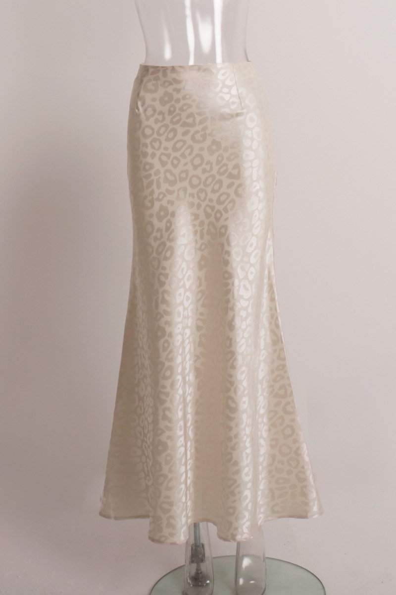 Leopard Print Bodycon Fishtail Maxi Skirt-Brown-Hayhty.All Rights Reserved.