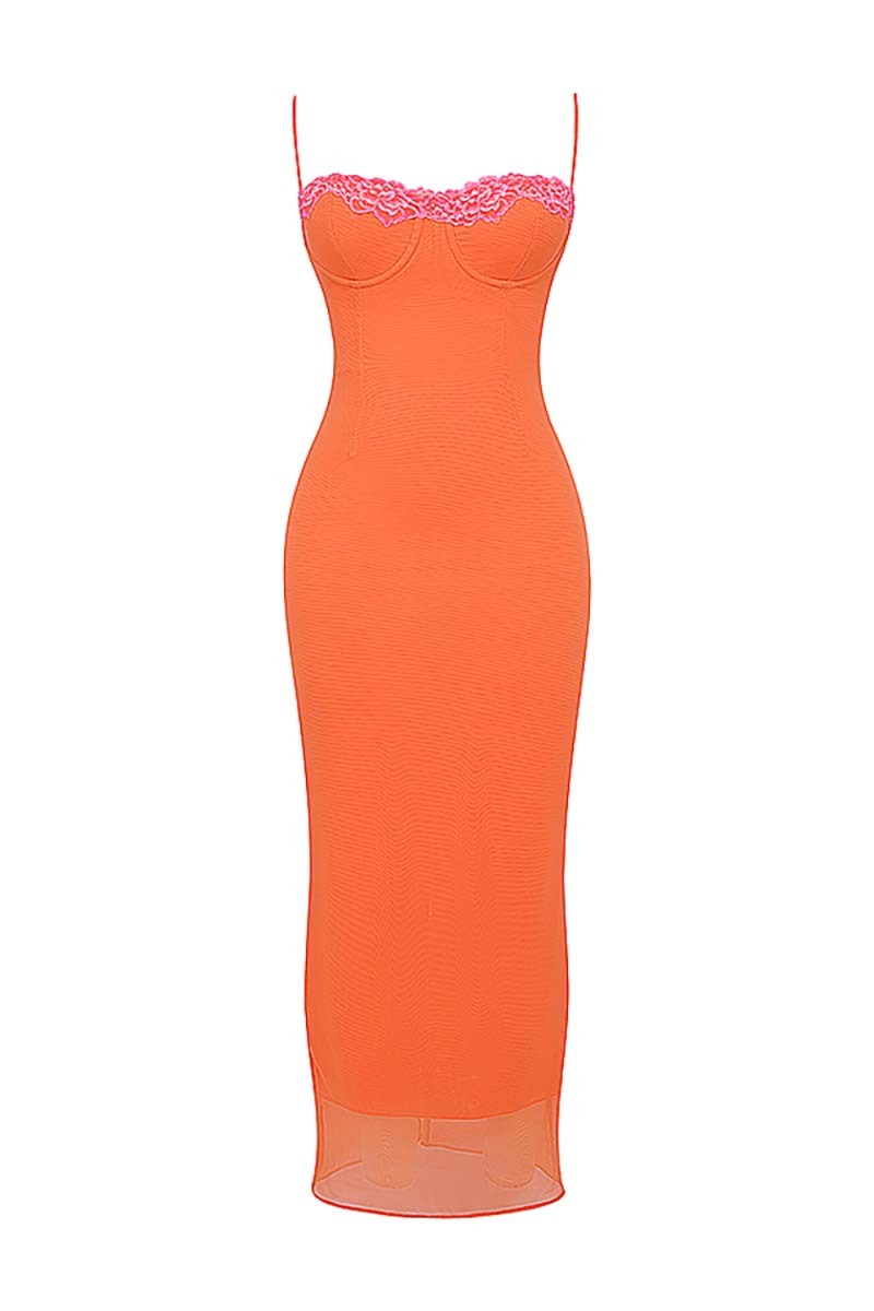 Mesh Floral Patchwork Corset Cami Bodycon Slit Maxi Dresses-Hayhty.All Rights Reserved.