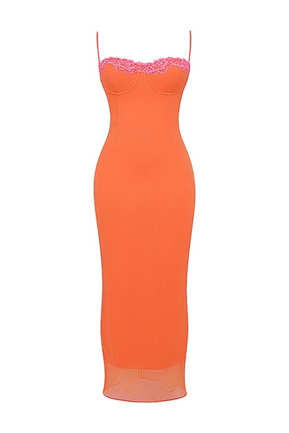 Mesh Floral Patchwork Corset Cami Bodycon Slit Maxi Dresses-Hayhty.All Rights Reserved.