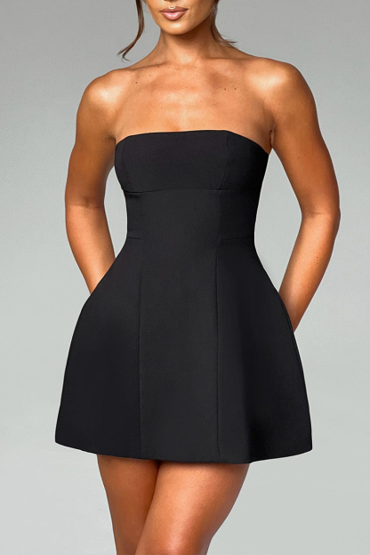 Boat Neck A-Line Wide Hem Cocktail Party Mini Tank Dresses-Hayhty.All Rights Reserved.