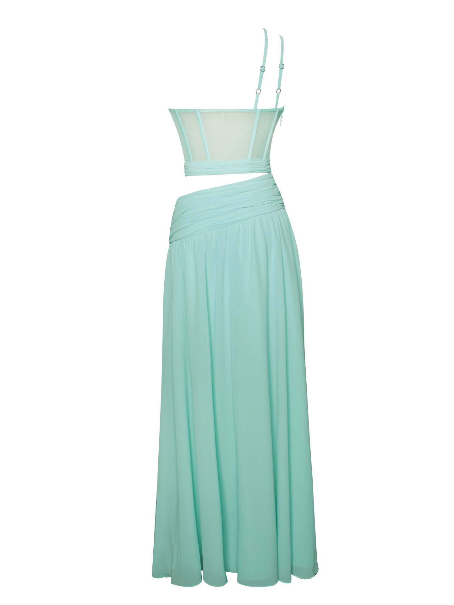 Irregular Cutout Corset Gown Slit Maxi Dresses-Hayhty.All Rights Reserved.
