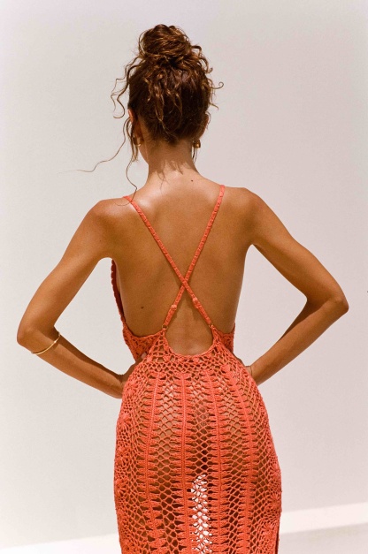 Hayhty Knit V Neck Beach Cover Up Maxi Dresses-Hayhty.All Rights Reserved.