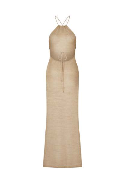 Knit Sleeveless Slit Maxi Dresses-Hayhty.All Rights Reserved.