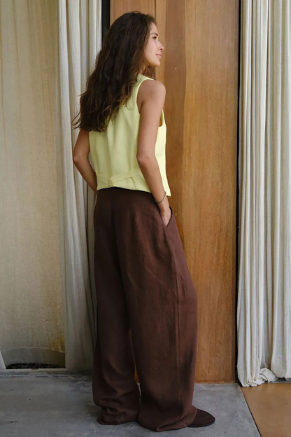 V Neck Solid Color Casual Vest-Green-Hayhty.All Rights Reserved.