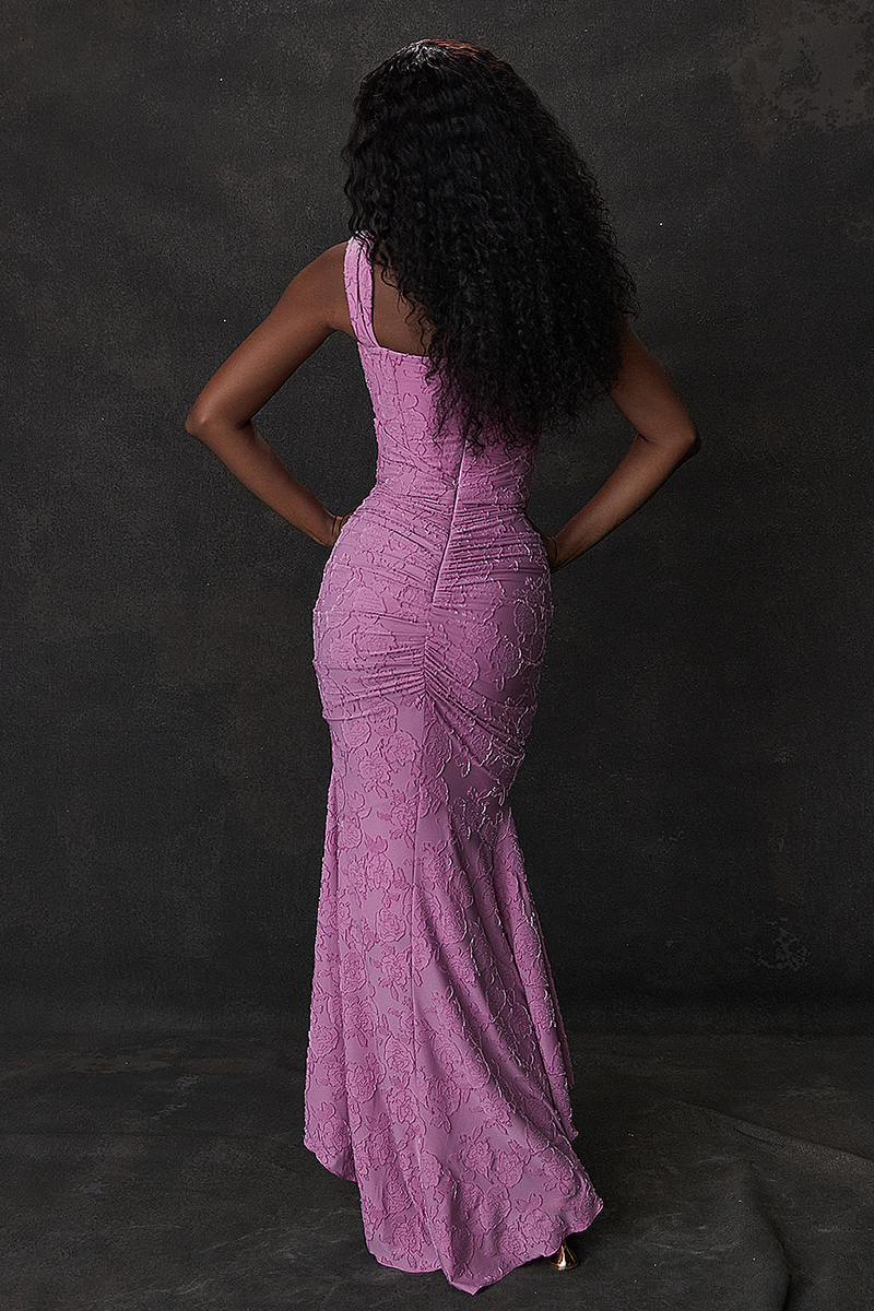 Sleeveless Corset Floral Jacquard Formal Party Mermaid Midi Dresses-Purple-Hayhty.All Rights Reserved.