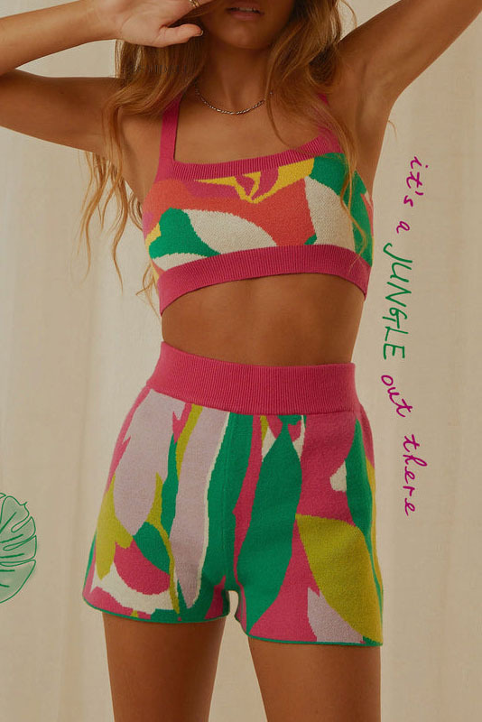 Knitted Two Piece Shorts Set-Hayhty.All Rights Reserved.