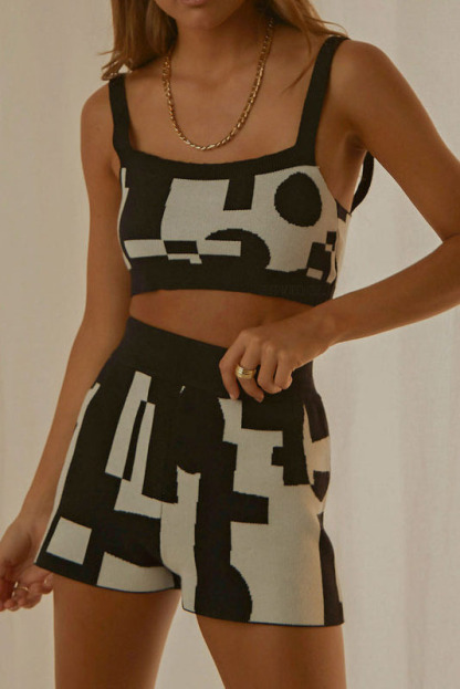 Knitted Two Piece Shorts Set-Hayhty.All Rights Reserved.