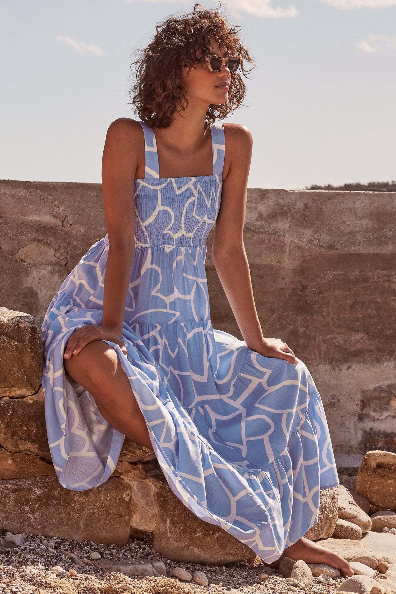 Summer Print Sleeveless Maxi Dresses-Hayhty.All Rights Reserved.