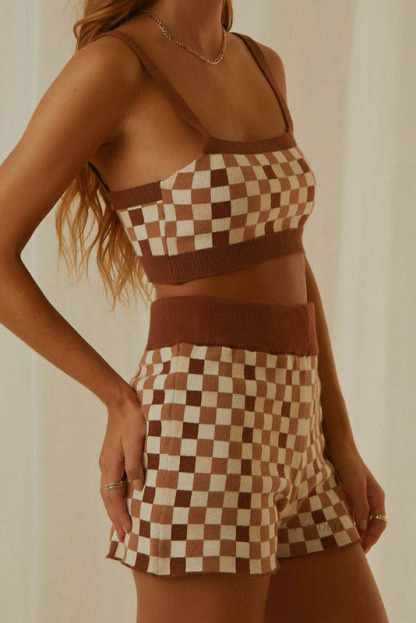 Knitted Two Piece Shorts Set-Hayhty.All Rights Reserved.