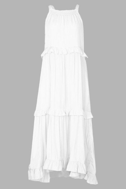 Ruffled Tiered Sleeveless Irregular Vacation Maxi Dresses-Hayhty.All Rights Reserved.