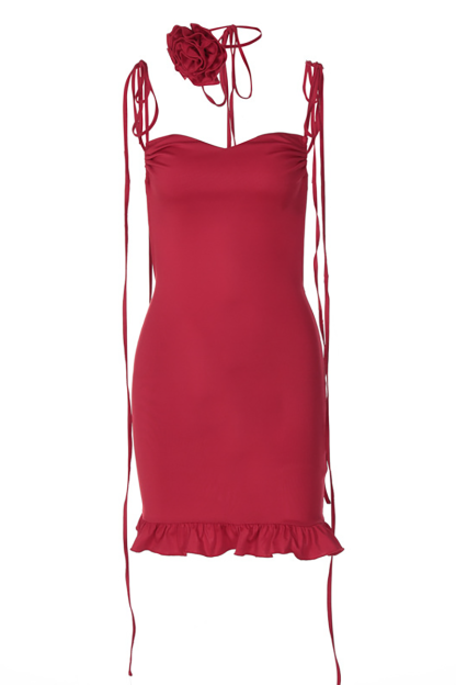 Tie Up Shoulder Straps Slim Fit Backless Ruched Ruffled Mini Dresses-White-Hayhty.All Rights Reserved.