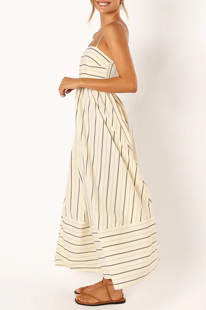 Boat Neck Spaghetti Strap A-Line Backless Striped Print Maxi Dresses-Pink-Hayhty.All Rights Reserved.