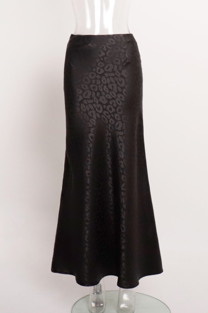 Leopard Print Bodycon Fishtail Maxi Skirt-Brown-Hayhty.All Rights Reserved.