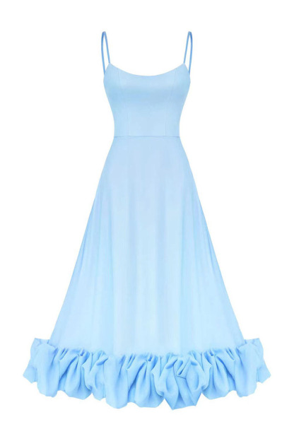 Cami Ruffle Hem Formal Party Bridesmaid A-Line Maxi Dress-Hayhty.All Rights Reserved.