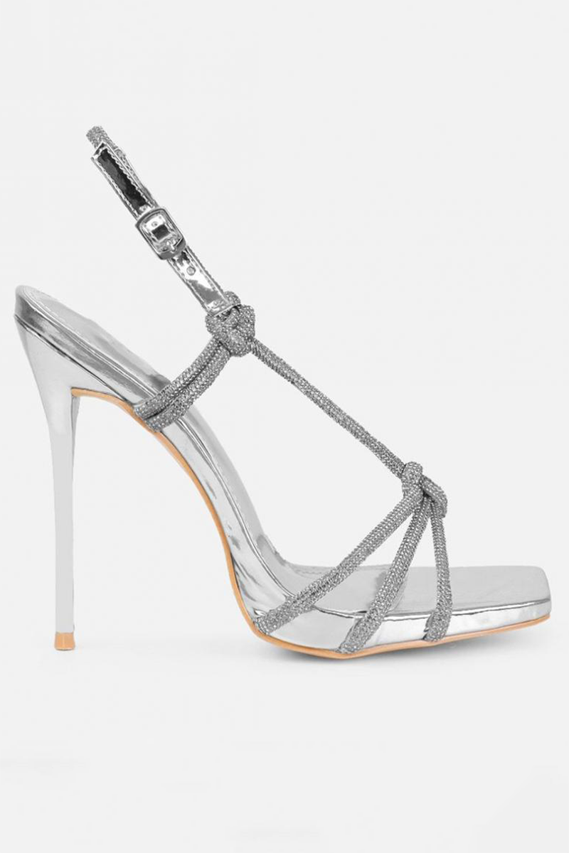 Sparkling Rhinestone Square Toe Buckle Ankle Strap Party High Heels-Black-Hayhty.All Rights Reserved.