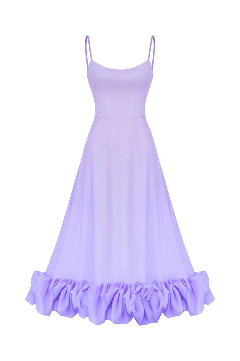 Cami Ruffle Hem Formal Party Bridesmaid A-Line Maxi Dress-Hayhty.All Rights Reserved.